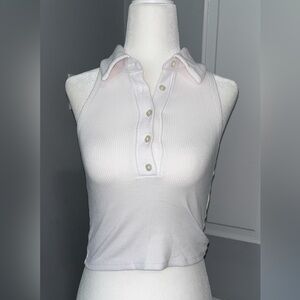 Abercrombie & Fitch Ribbed Button-Up Tank Top